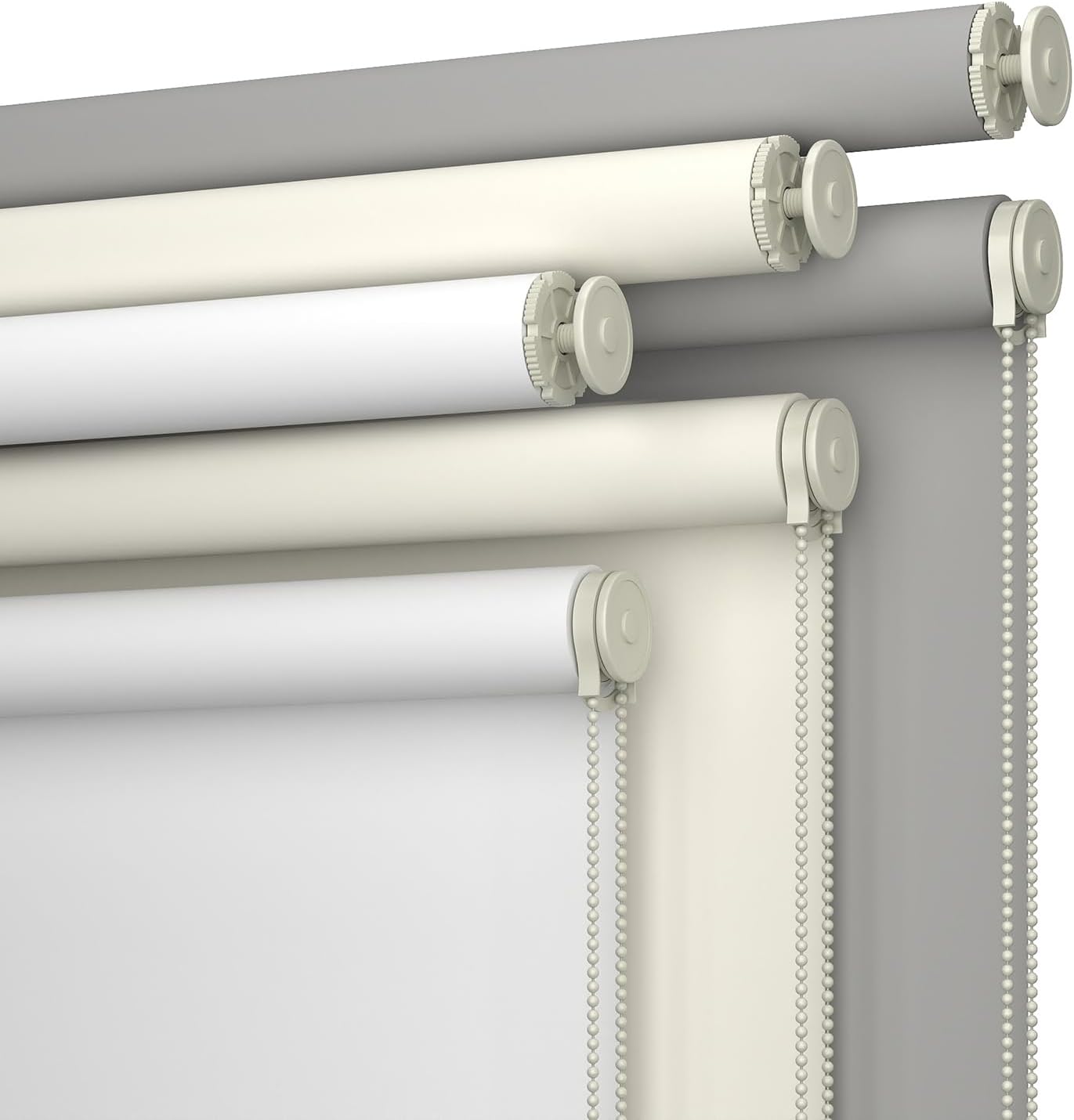 No Drill No Tools 100% Blackout Roller Shade | UV Protection | Easy-Care Fabric | Roller Blind for Windows & Doors | Pull Down Window Shade - Grey (21" W x 75" H)