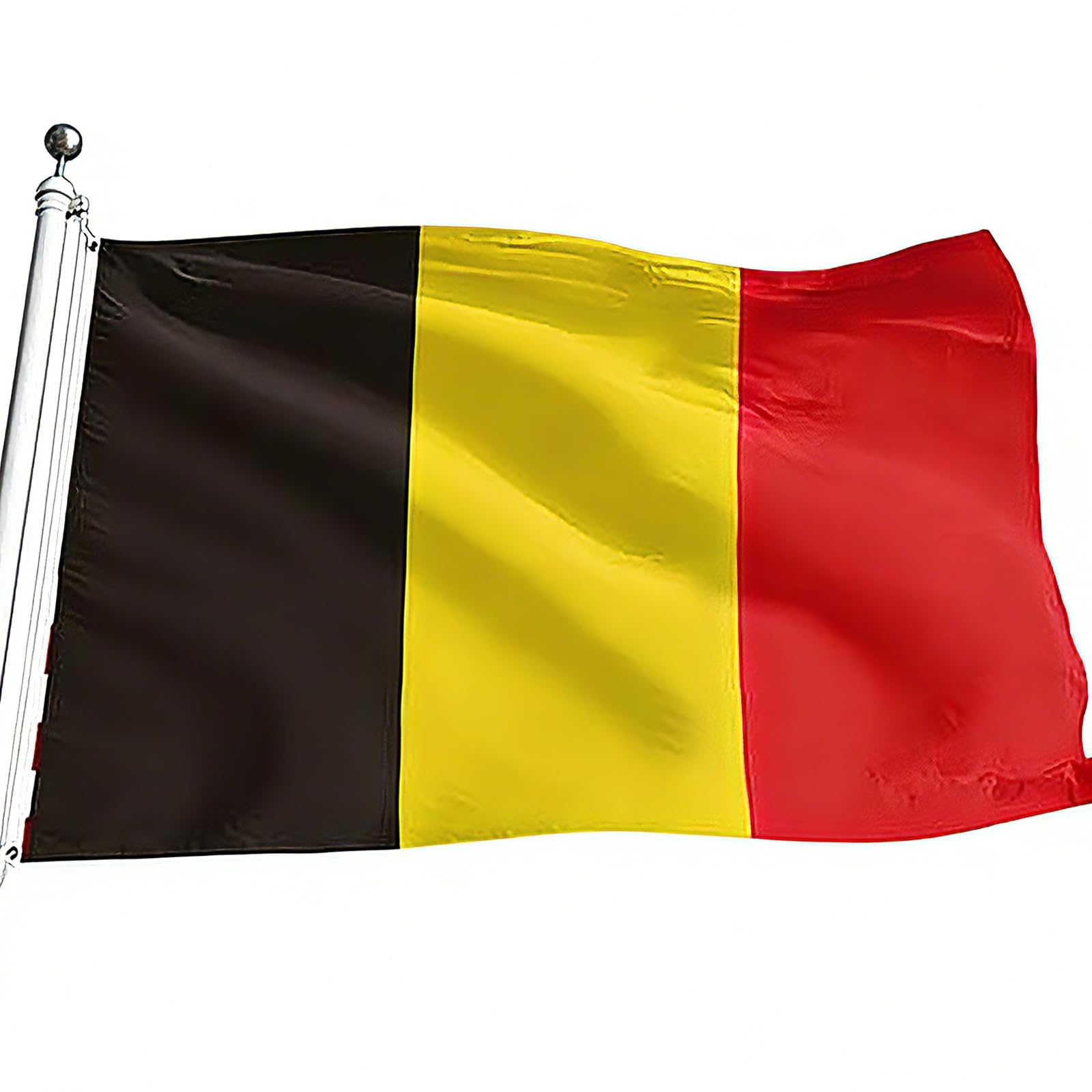 Belgium Flag 5ftx3ft with Eyelets for Fifa World Cup Football 2026 Decorations,Large Double Side Belgian Flag for Eurovision Euro Football Garden Street Indoor Outdoor Belgium Party Decorations