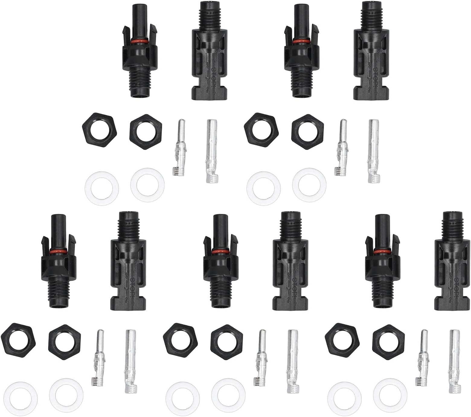 5 Sets Solar Connectors,Snap in Solar Panel Connectors,Multi Point Connection Solar Cable Connectors,Solar Branch Connectors Uv Protection Male Female Header Board End Connector (PV-BMC) 1000V