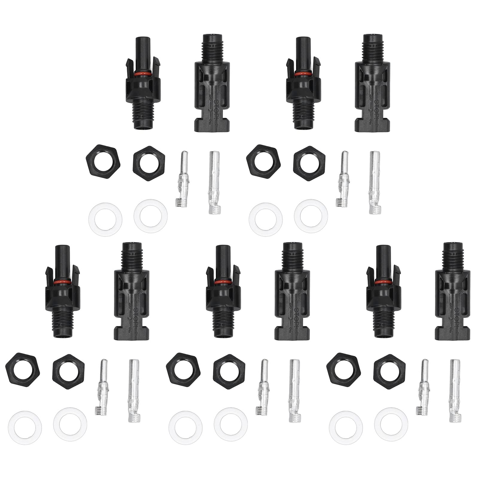 GTIWUNG Solarstecker Set 10 Paar - Männlich/Weiblich Für 2,5/4/6/10mm² Kabel | IP67 Wasserdicht