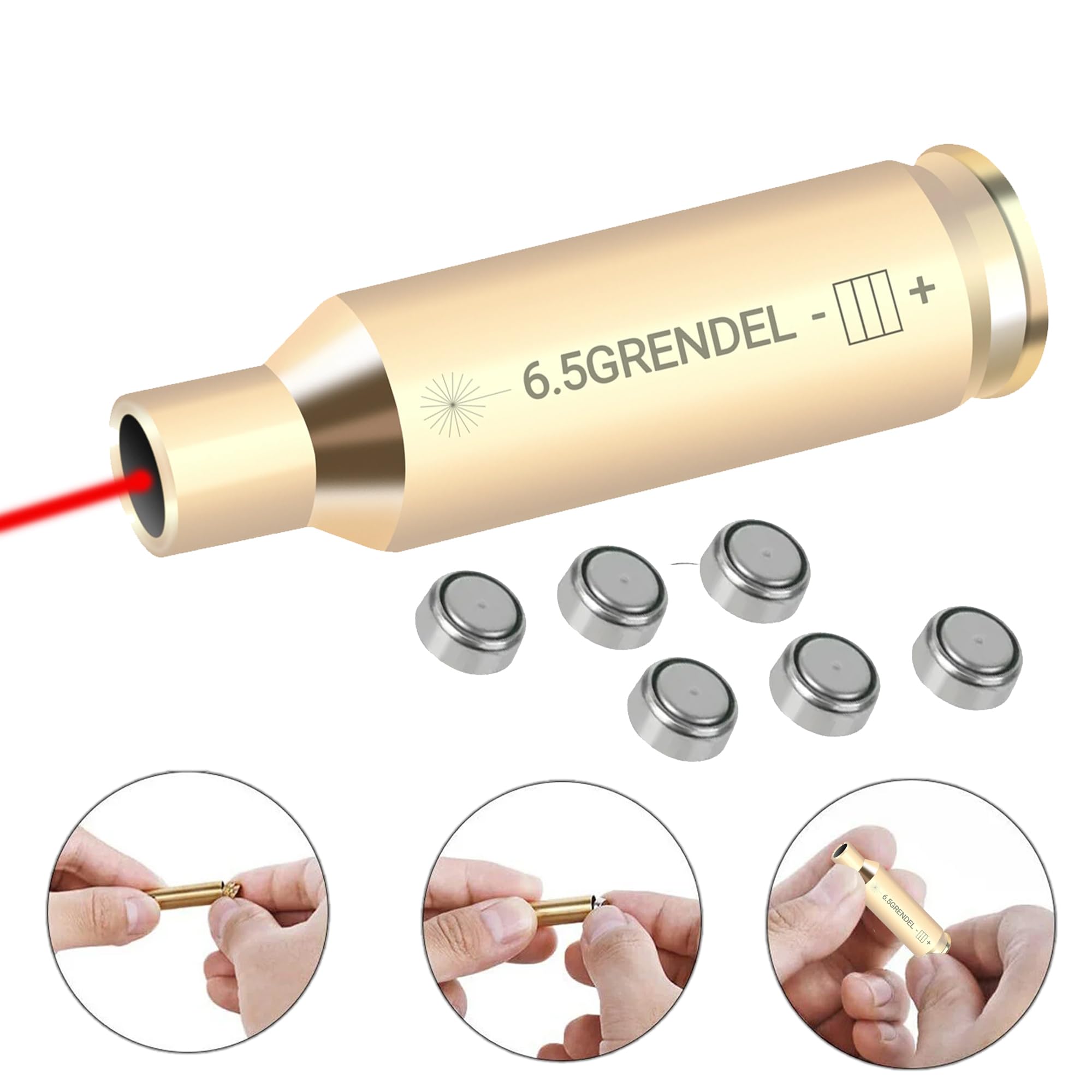 Gotical 6.5Gre Boresighter Laser Boresighter 6.5 Grendel Cartridge Red Laser Bore Sight