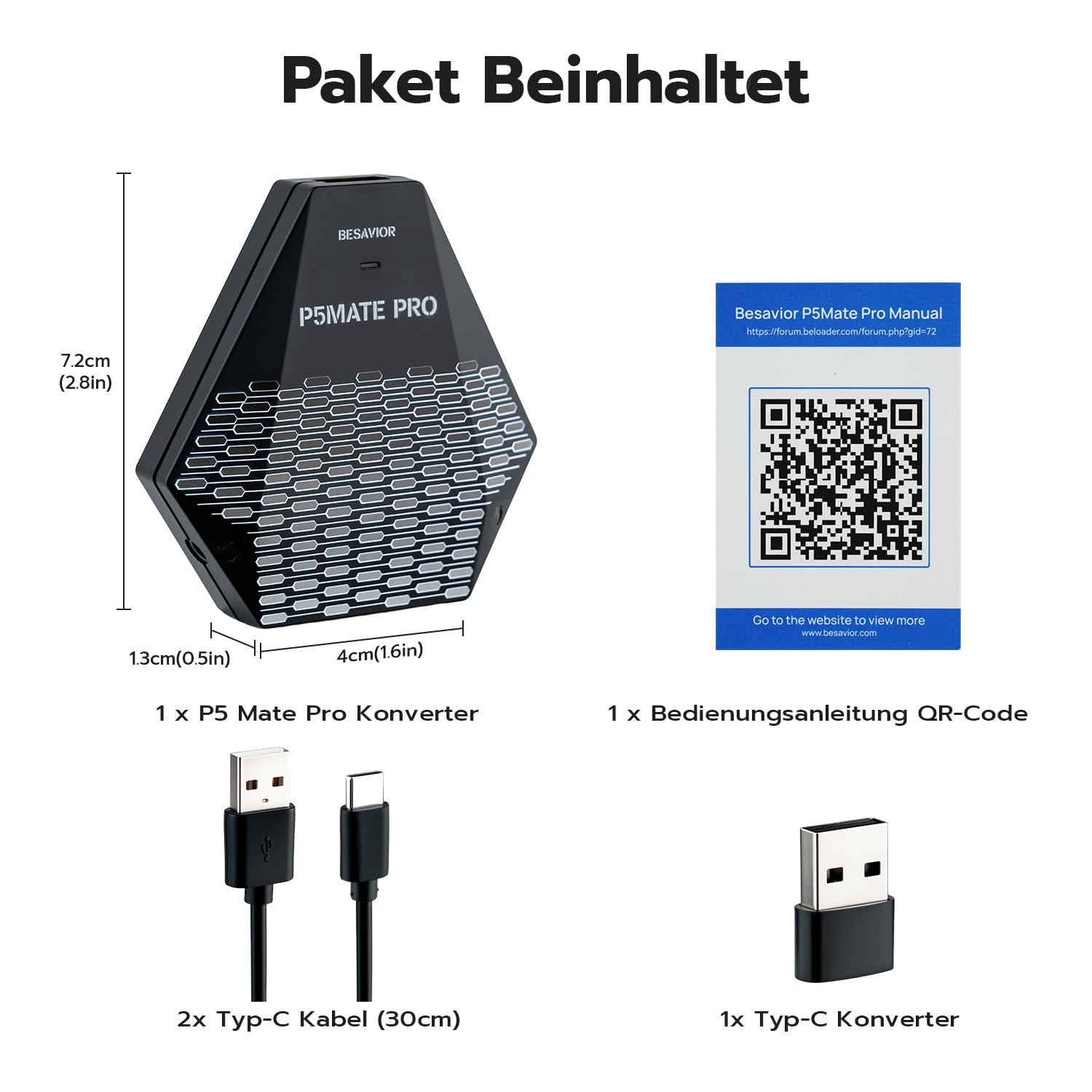 Mcbazel Besavior P5 Mate Pro USB Adapter für PS5/PRO/Slim, PS5-Gaming-Konverter, Kabelloses Zubehör, Unterstützt Verschiedene Spielperipheriegeräte/Geringe Latenz/Plug and Pla