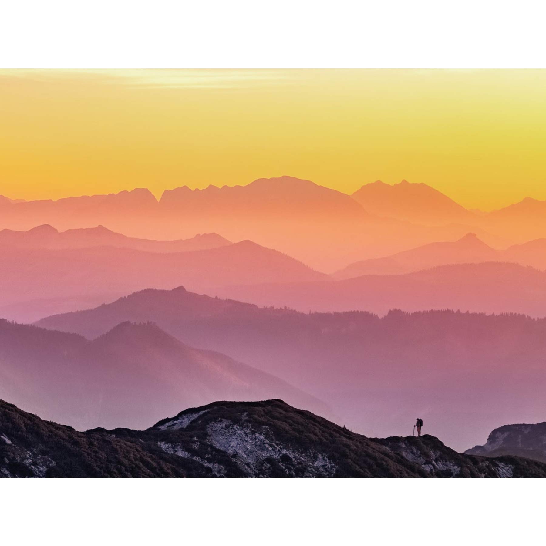 Misty Mountain Beautiful Sunrise Panorama Large Canvas Wall Art Print