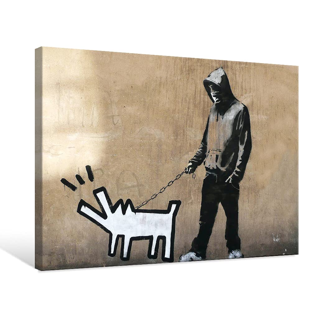 Amazon.co.jp: バンクシー Banksy 犬を散歩する少年 ポスター アート