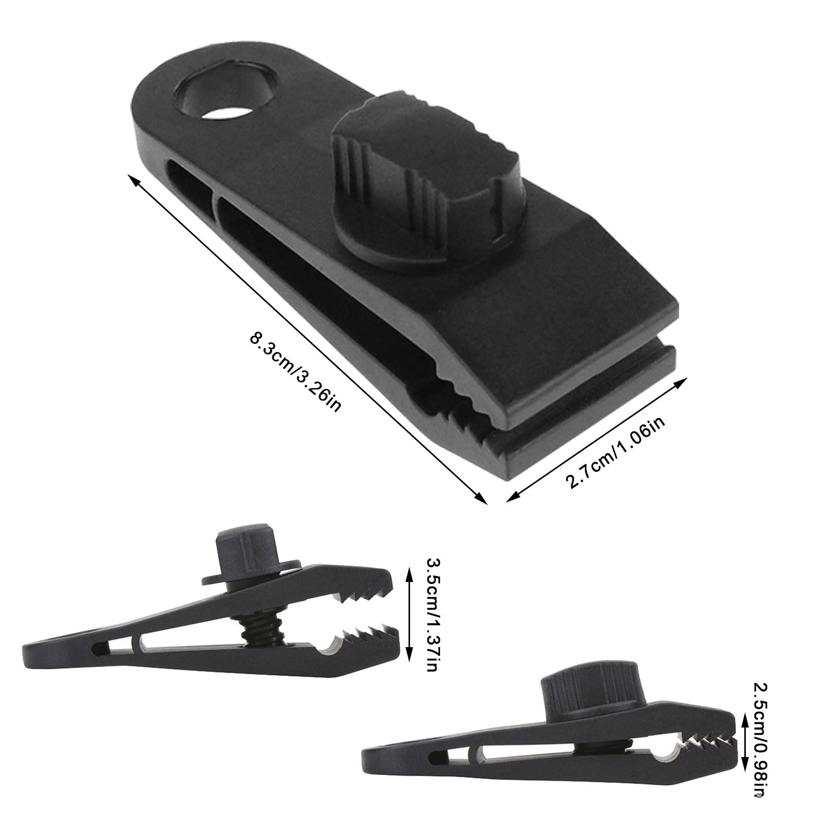 Lot De 15 Clips à Bâche + 15 Tendeurs élastiques Avec Boules - Fixation Pour Tentes, Bâches, Auvents, Camping, Bateaux