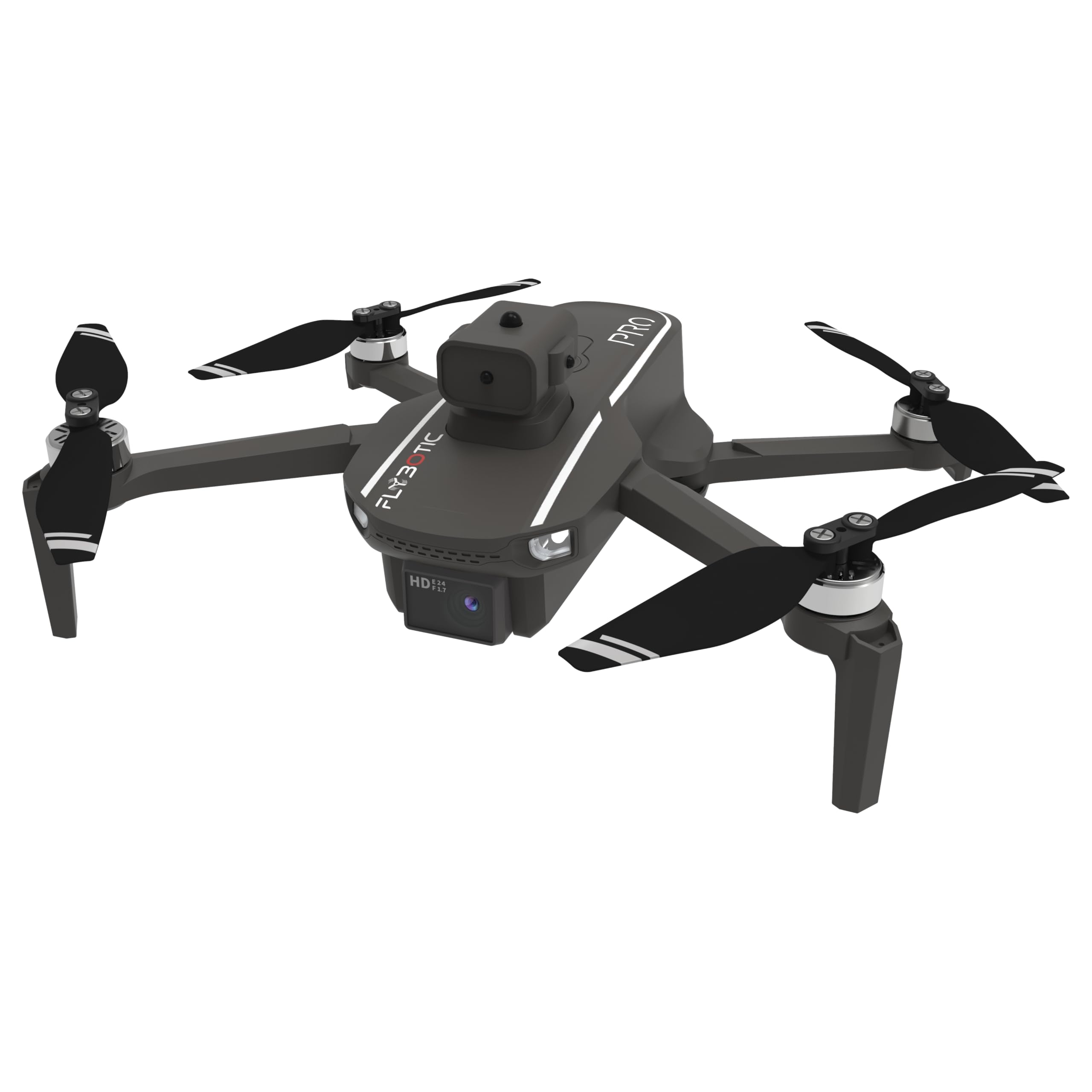 Flybotic – Drone Foldable Pro – Drone Pieghevole con Fotocamera HD – Trasmissione Video in Diretta sul Telecomando – GPS con Funzione “Seguimi” – RC per Adolescenti/Adulti da 14 Anni