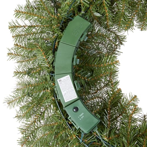 Image of National Tree Company 30in Pre-Lit Norwood Fir Artificial Christmas Wreath