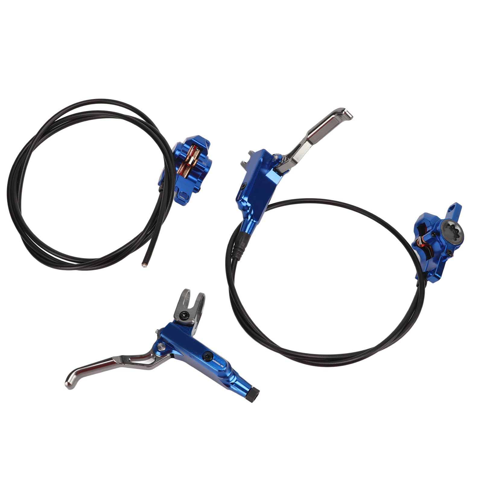 Bicycle hydraulique disque frein en aluminium alliage solide conception légère de scellage pour vélos électriques de vélo de montagne (Bleu)