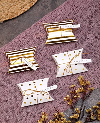 Image of SATYAM KRAFT 40 Pcs Golden Decorative Folding Paper Gift Boxes | For Wedding Return, Birthday, Engagement, Function Return Gifts | Fancy Packaging for Chocolates, Dry Fruits (White & Golden)