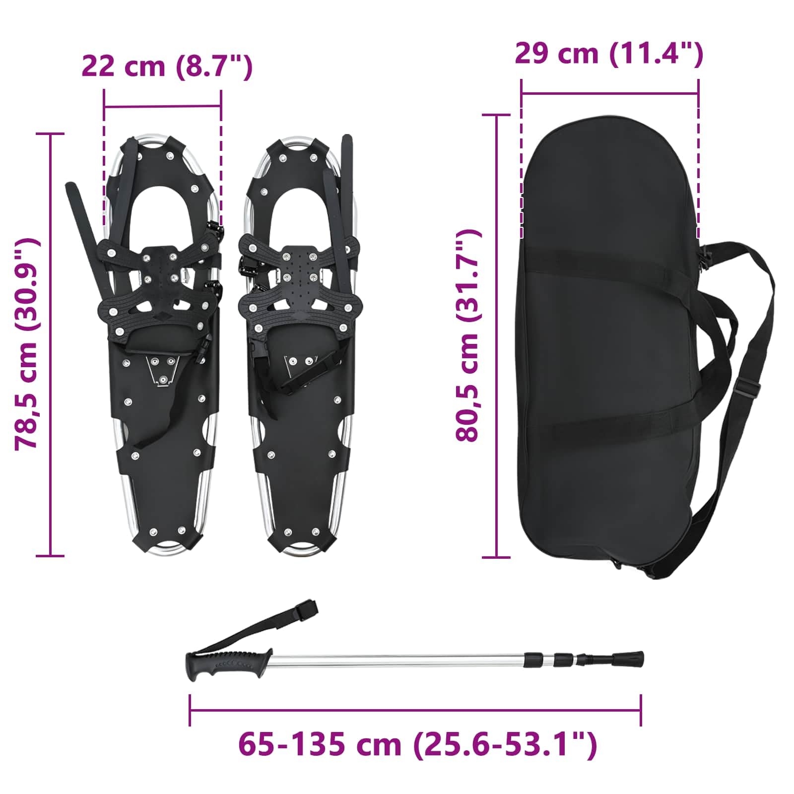 vidaXL Équipement de neige sportif, équipement tout-terrain d'hiver, outils d'aventure