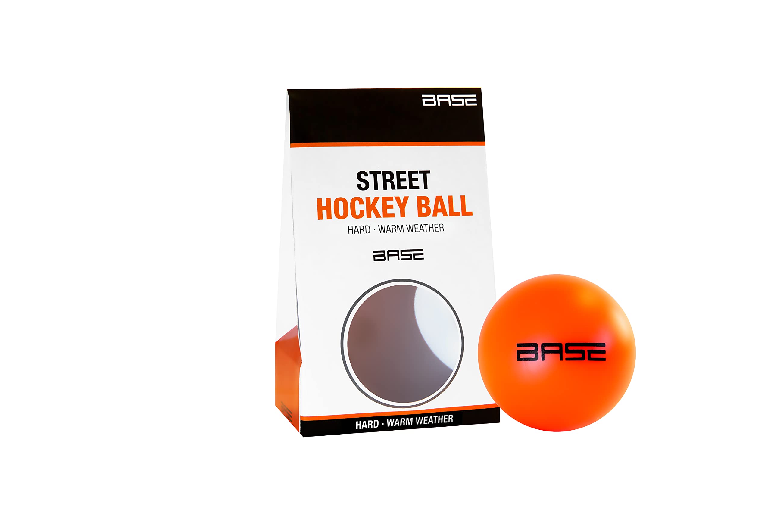 Base Ballon de Hockey de Rue Unisexe - Dureté Dure - pour Tous Les revêtements - Idéal par températures Chaudes - Hockey en Ligne et de Rue - Orange - 6,5 cm