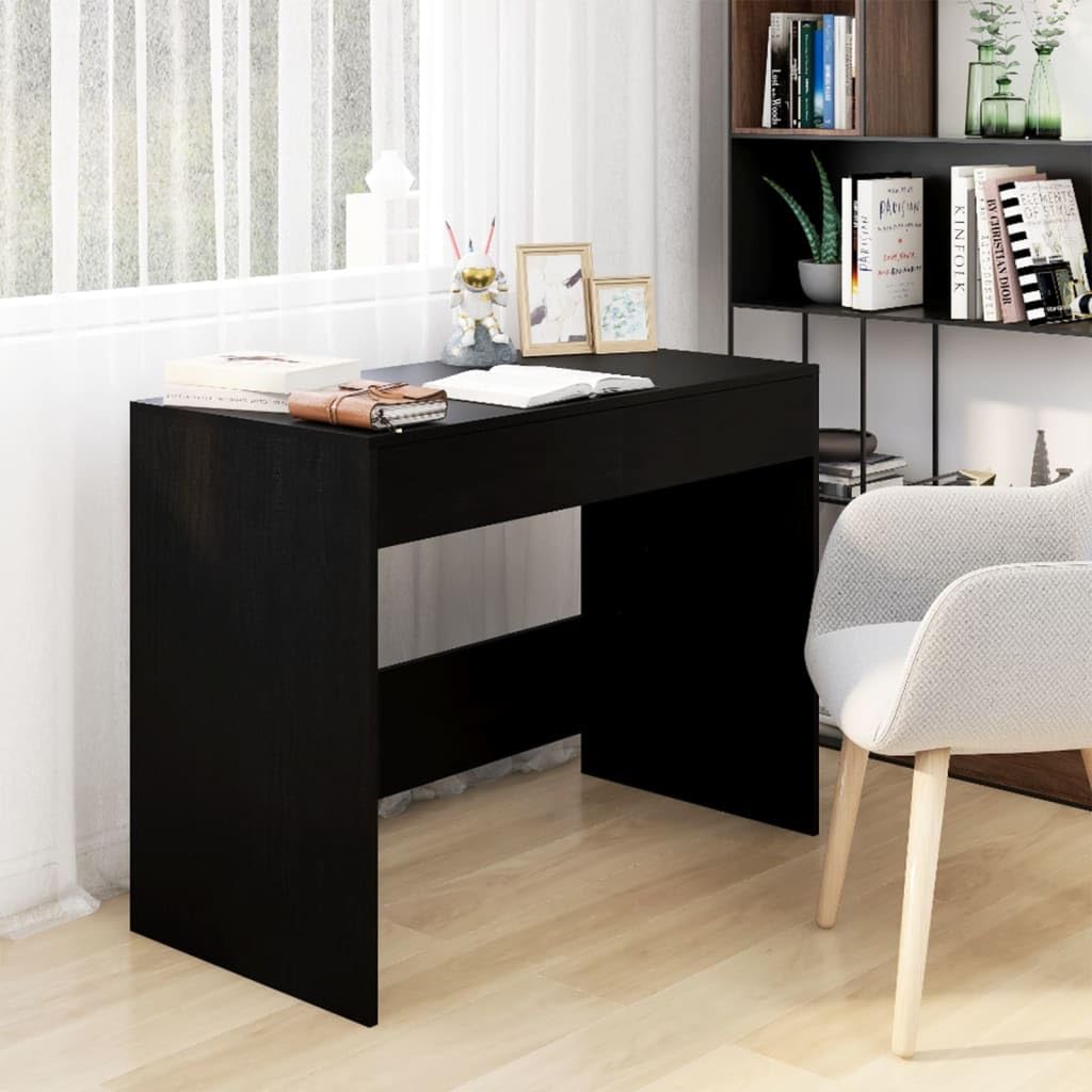 Scrivania nera 101 x 50 x 76,5 cm, materiale in legno, robusto tavolo per computer per casa, ufficio, giochi, cameretta dei bambini, ideale per scrivere e studiare