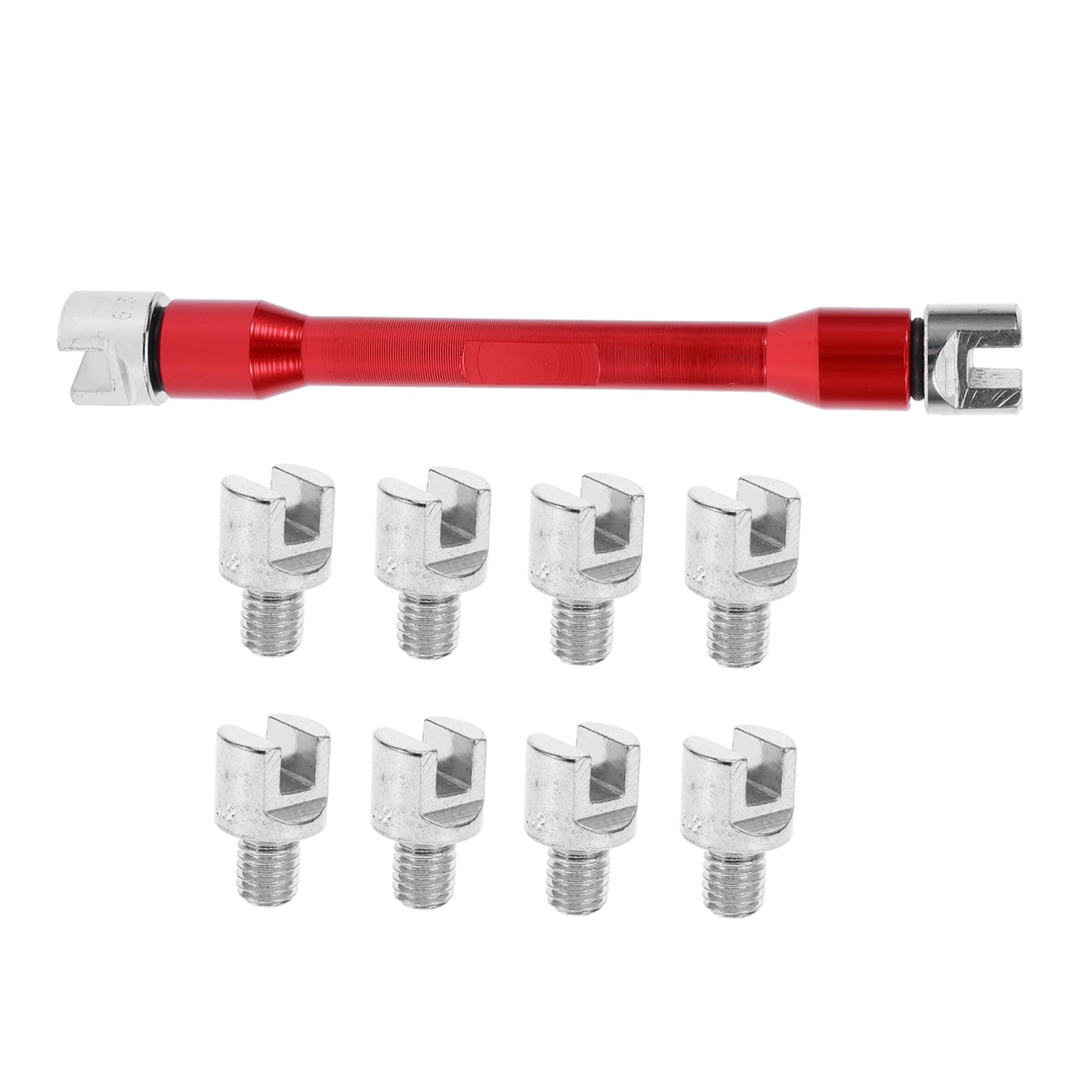 KICHOUSE 1Set Motorcycle Spanner Tool Set with Interchangeable Tips Durable Wrench for Wheel Rim Fits Spokes Essential for Mechanics DIY