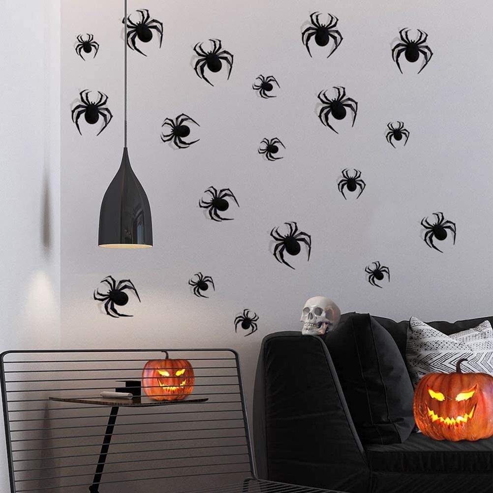 12 sztuk/zestaw 3D Pająk Halloween Dekoracje Naklejki, Pająk Naklejki Ścienne, Halloween Straszny Pająk do Okna Domu, Imprezy, Wystrój Pokoju little surprise