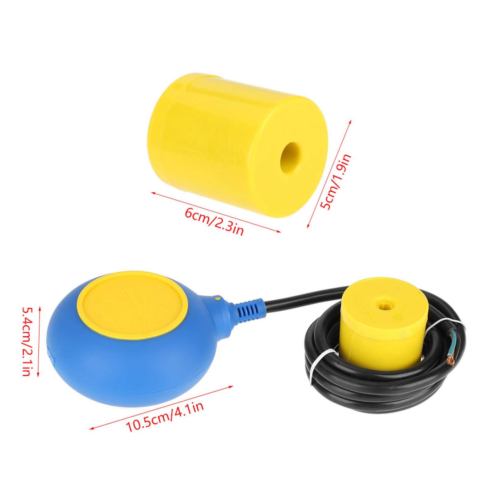 Interrupteur à Flotteur, Contrôleur de Liquide à Commutateur, Commutateur à Flotteur, contrôleur de Niveau d'eau Liquide, contacteur capteur 220 V 16 A 2 m pour Alimentation en Eau