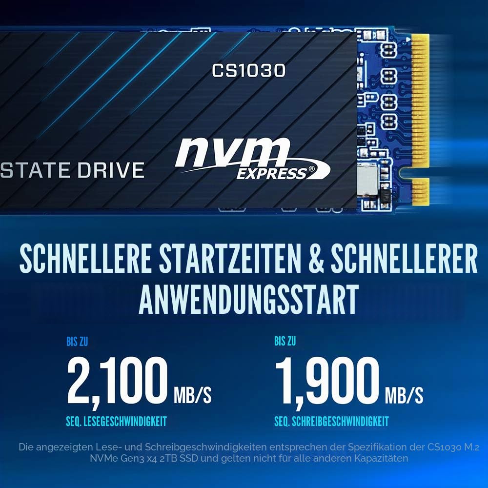 PNY CS1030 250GB M.2 NVMe PCIe Gen3 x4 2500MB/s Lesegeschwindigkeit 1100MB/s Schreibgeschwindigkeit Internal Solid State Drive (SSD)