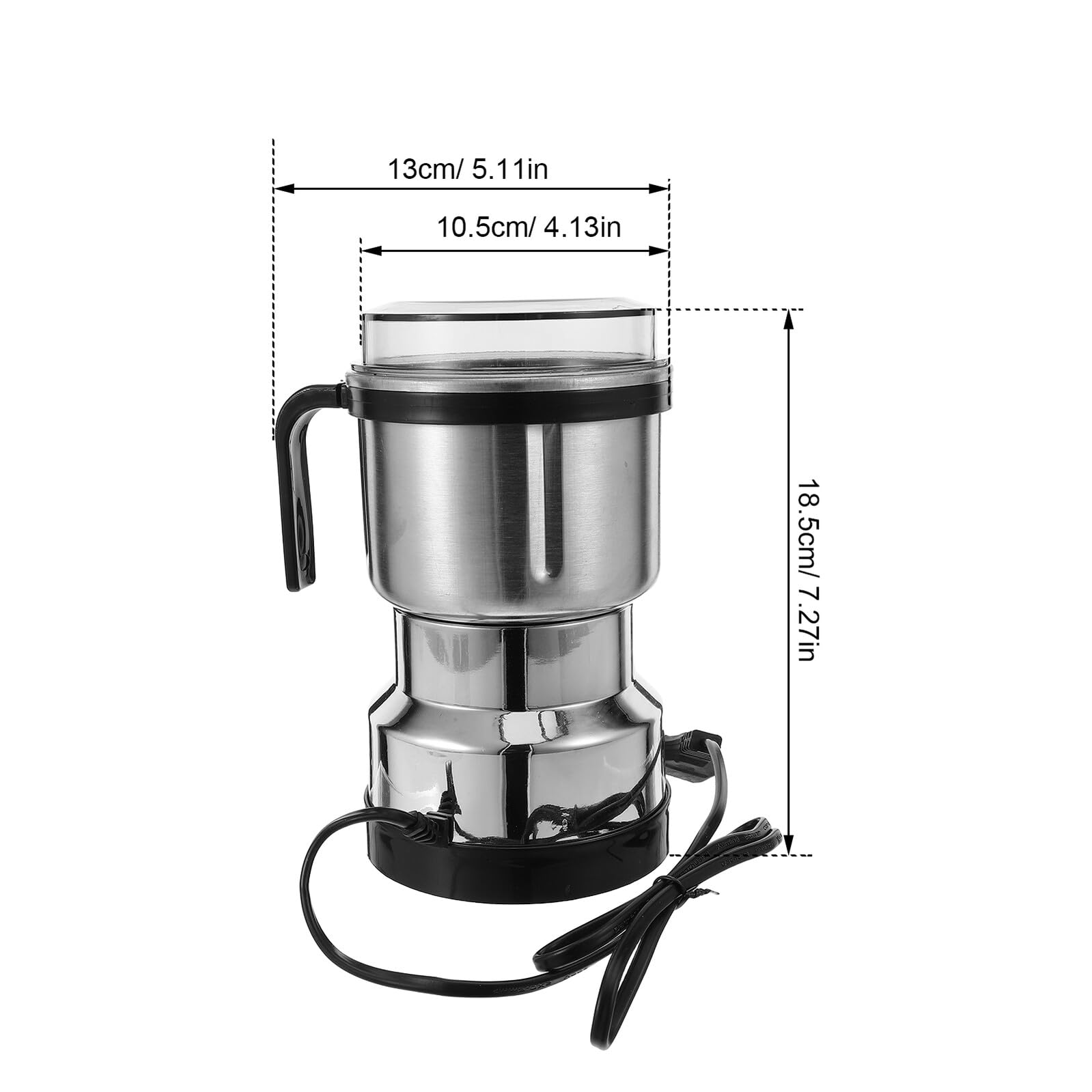 Toyvian Molinillo De Café Eléctrico De Acero Inoxidable Mini Molinillo De Especias Para Cocina Para Café Arroz Especias y Condimentos