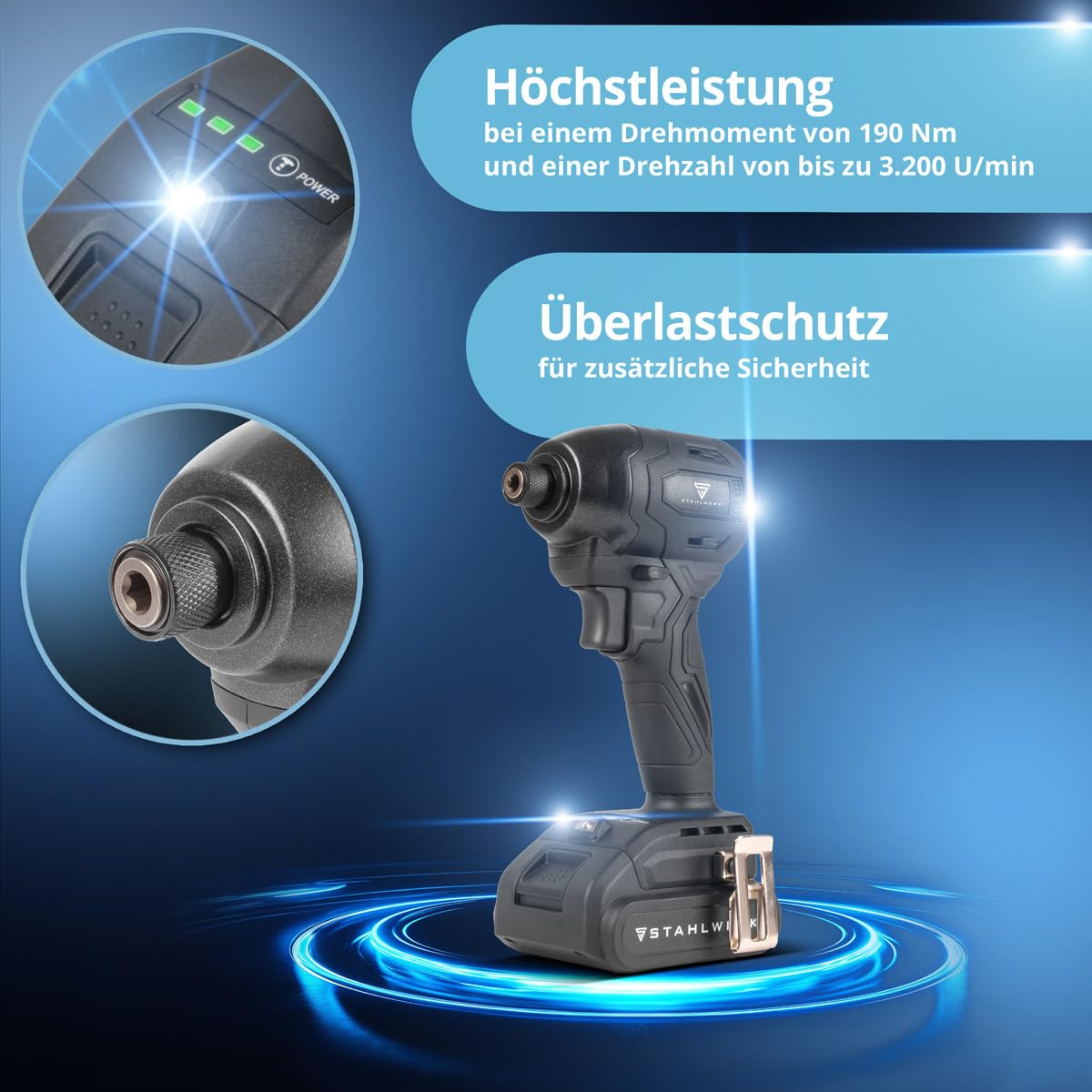 STAHLWERK Akku-Drehschlagschrauber (ADS-190 ST) 20 V, 190 Nm, Brushless