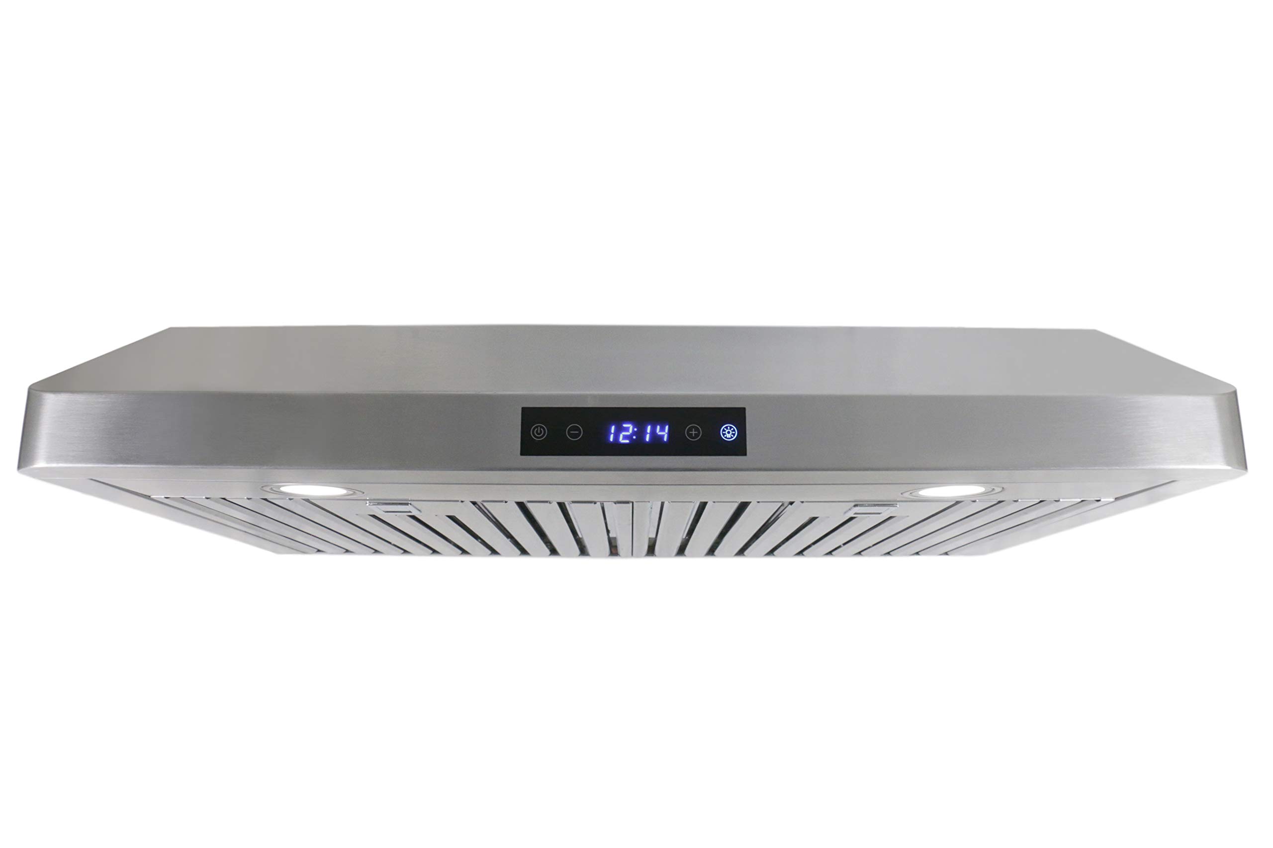 LeysoSimple Under Cabinet Stainless Steel Range Hood, Digital 4-Speed Control, 900 CFM, 2 LED Lights, Baffle Filters (36")