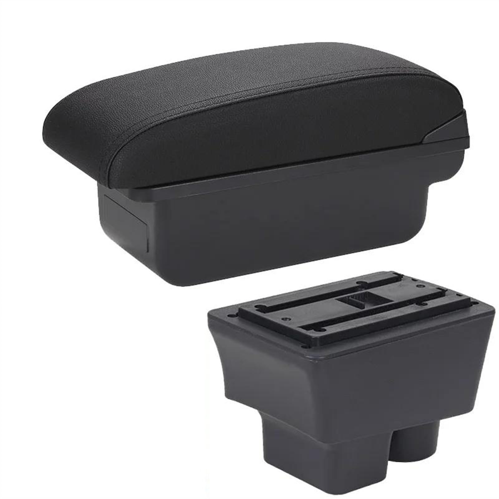 NOHEEU Car Armrest Box Retrofit Parts Storage Interior Accessories For Fabia II 2008-2014(C2 Black line NO USB)