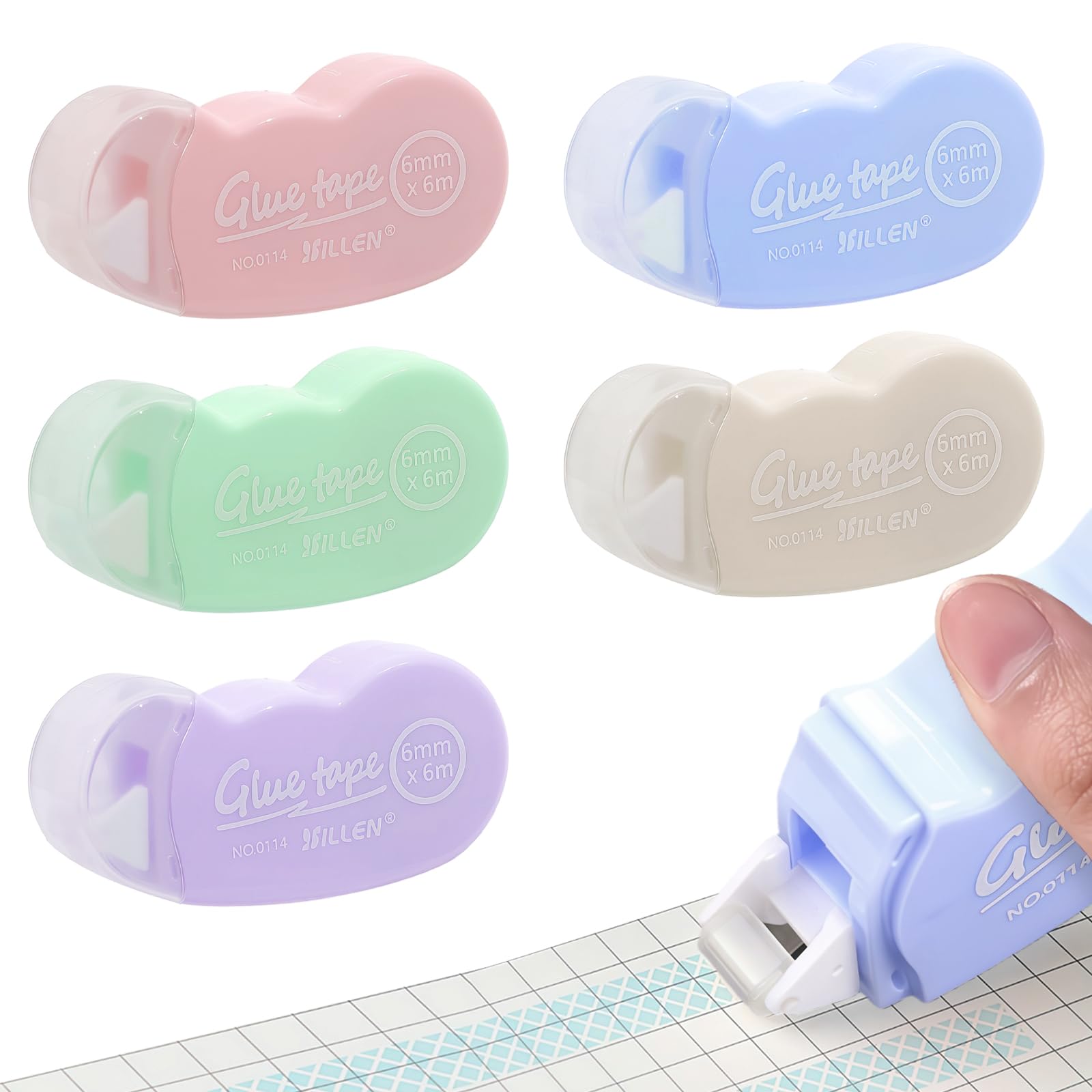 Flintronic 5 Pcs Scotch Double Face 6M*6mm Rouleau de Colle Adhésif pour Emballage Cadeau Scrapbooking