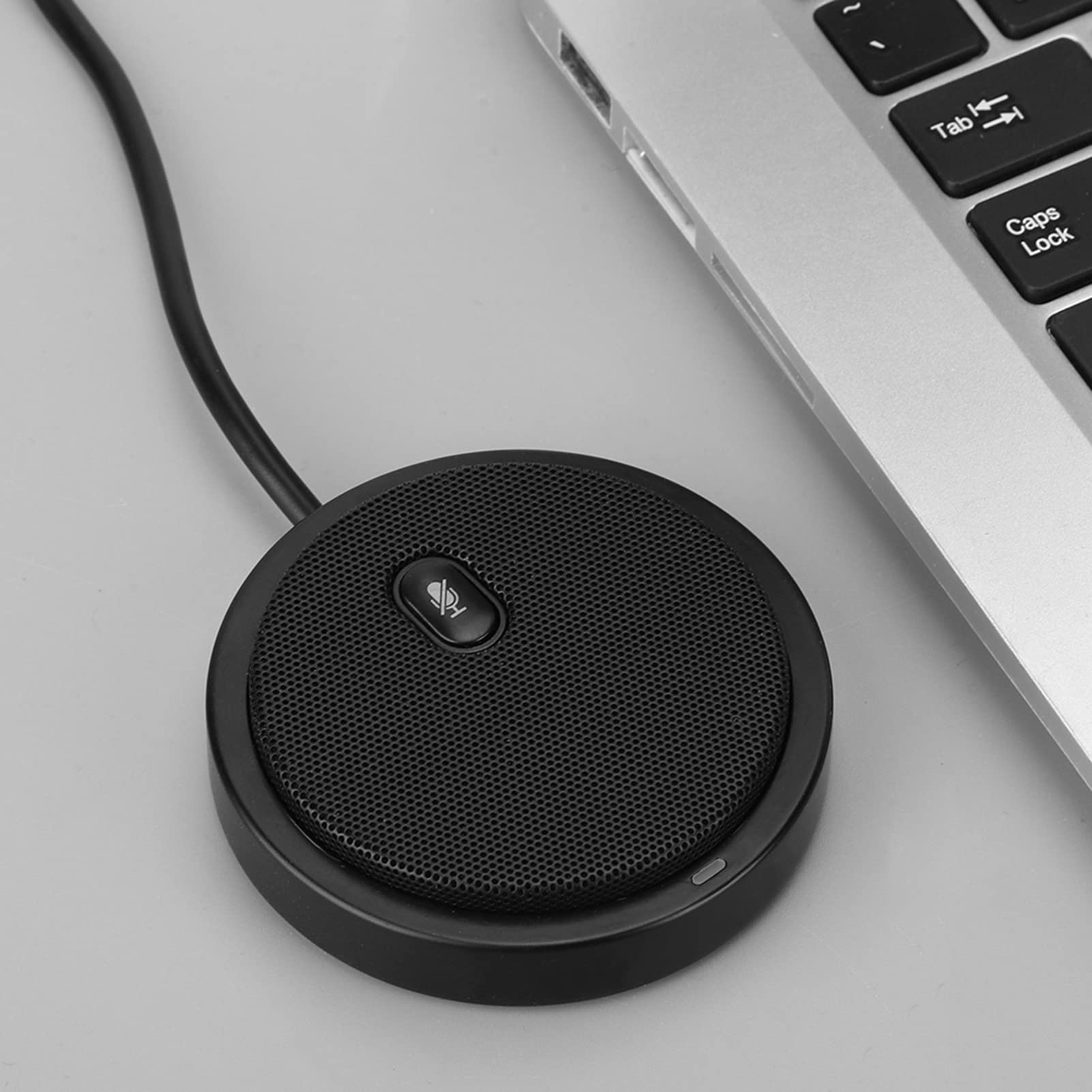 Boundary Microfono a condensatore omnidirezionale, M2 Microfono omnidirezionale audio video con pickup a 360° cablato per computer da conferenza desktop Nero