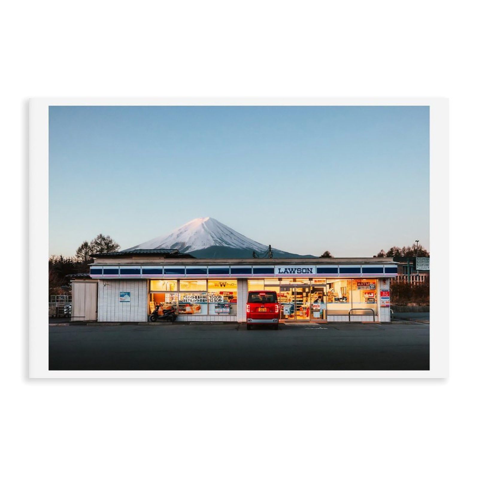 HEYANM Mt Fuji Lawson Print Japan Landscape Blue Hour Art Canvas Poster Wall Art Paintings for Living Room Bedroom Decoration Unframe 24x36inch