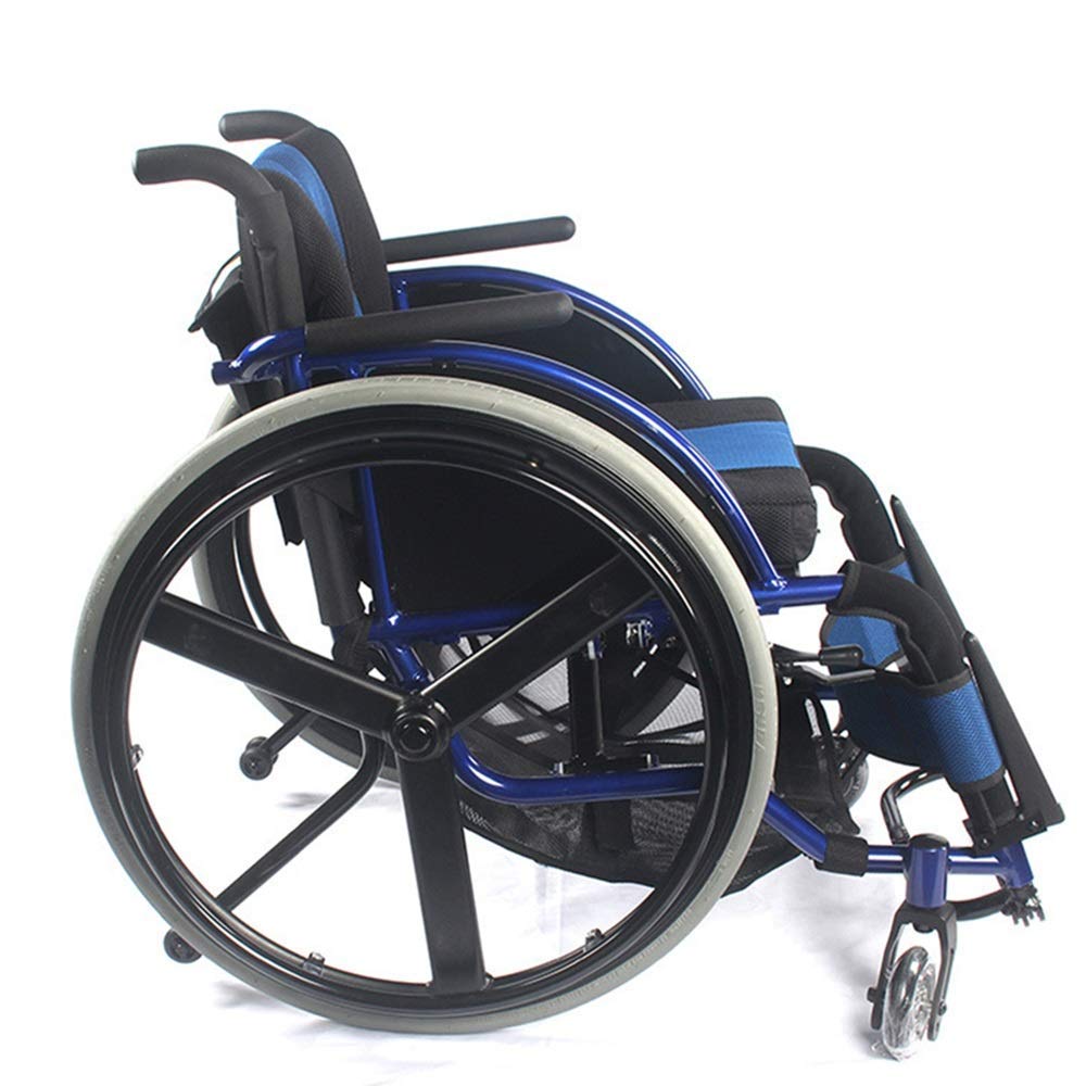 Silla de ruedas manual de aleación de aluminio ultraligera plegable para deporte profesional silla de ruedas para personas de mediana edad desmontar, portátil