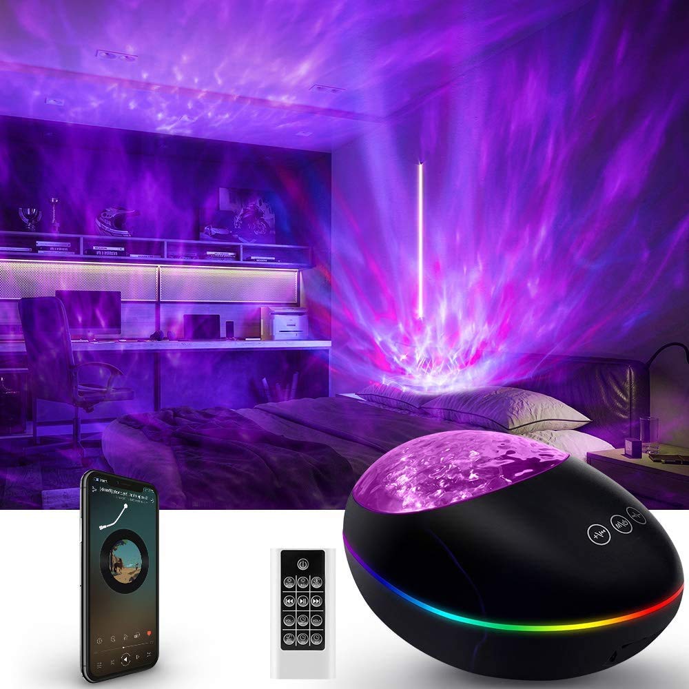 kixre Star Ocean Wave Bluetooth Music Timer, Sensory Lori Ceiling Lamp Starlight Sky Night Light Galaxy Projector for Bedroom, Christmas for Adult Children's Room Lamp (Multicolor)