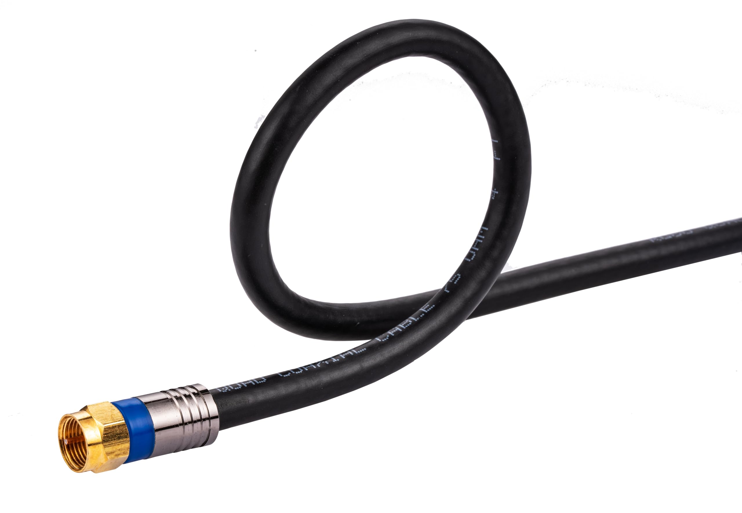 Cables Direct Online 0.5M Black RG6 Coax Cable Dual Shield Outdoor/Indoor Coaxial BNC Extension Wire For Satellite Dish Cable TV Antenna