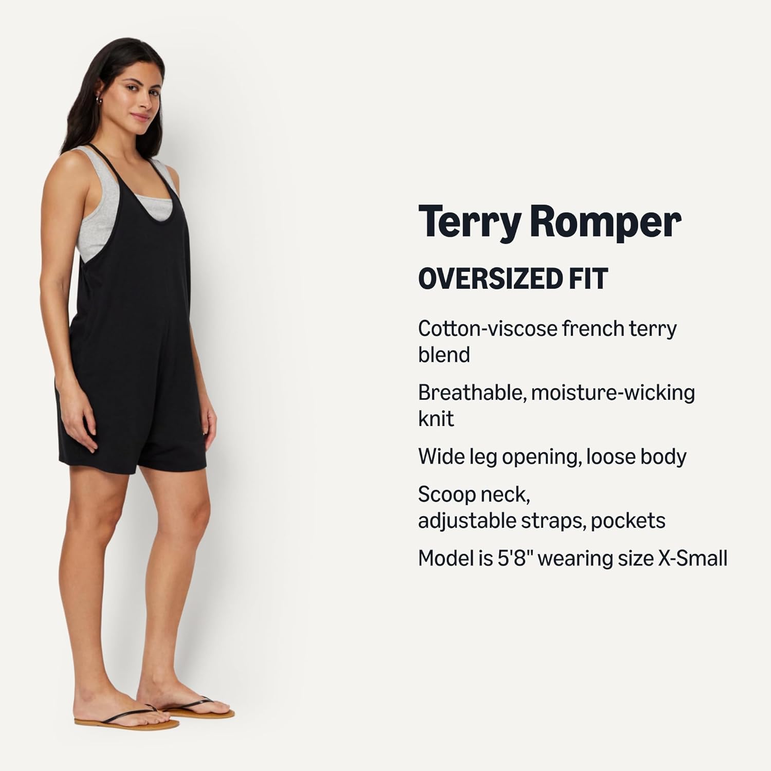 Amazon Essentials Women's Oversized-Fit Sleeveless Romper