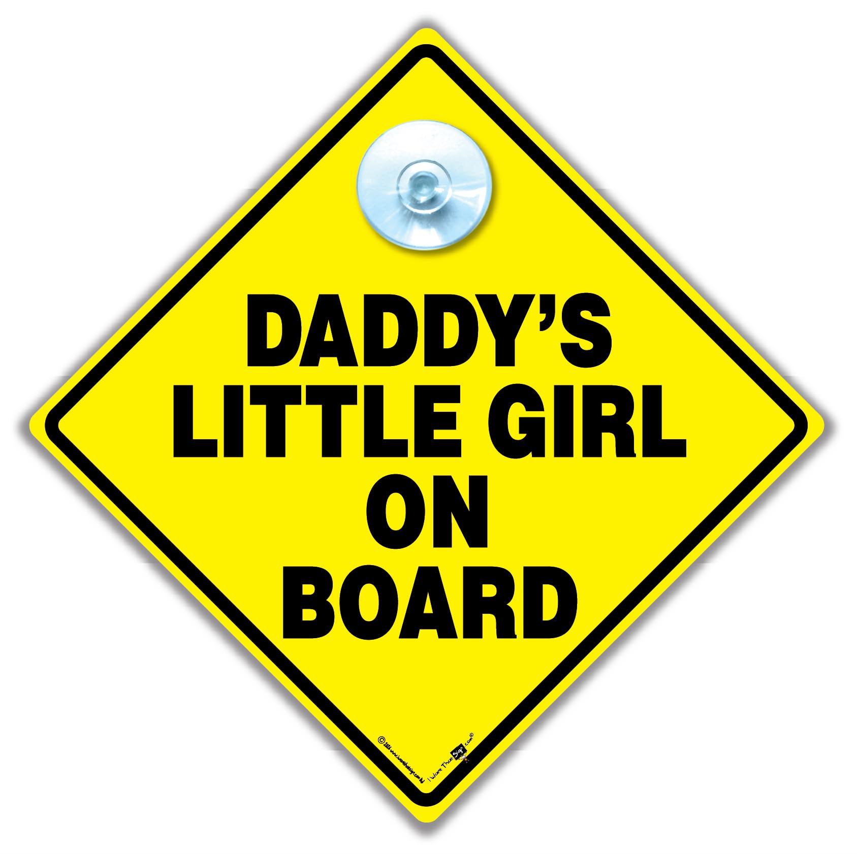 Daddy's Little Girl Baby on Board Car Sign with Suction Cup Mount, 14cm, Child in Car Notice