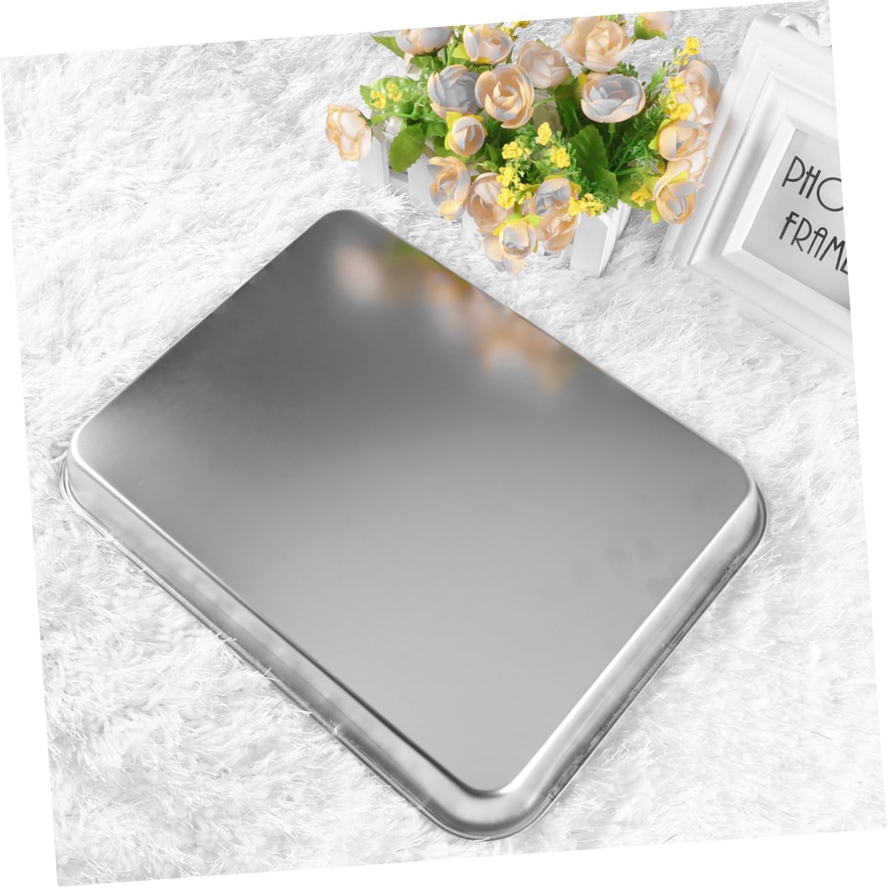 Veemoon Plateau Médical Facile à Nettoyer et Réutilisable en Acier Inoxydable Argenté Rectangulaire pour Dentistes et Tatoueurs en Milieu Professionnel