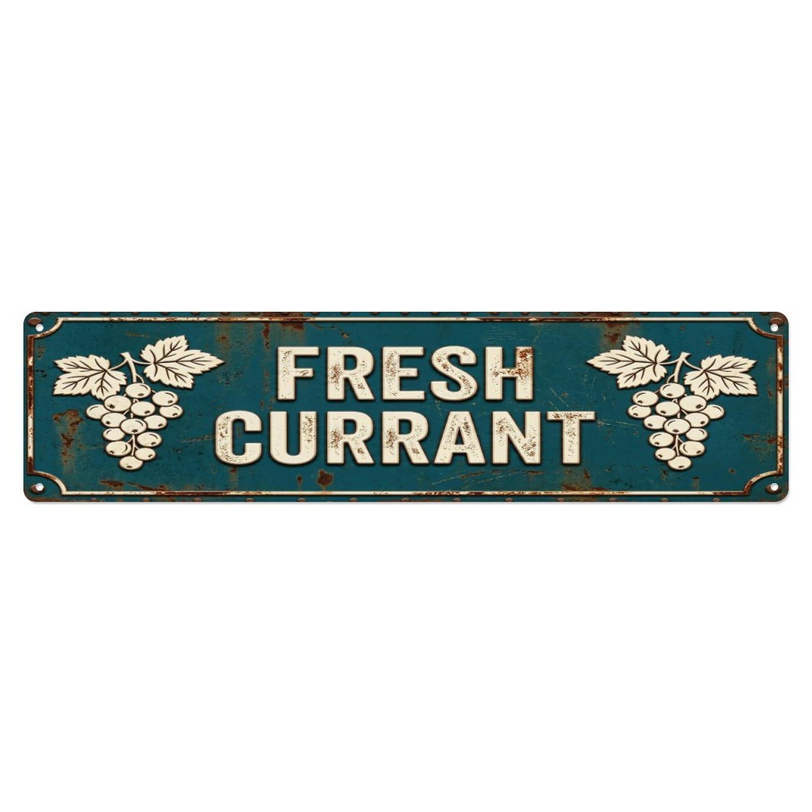 FRESH CURRANT Vintage Berry Rustic Farmhouse Metal Tin Sign