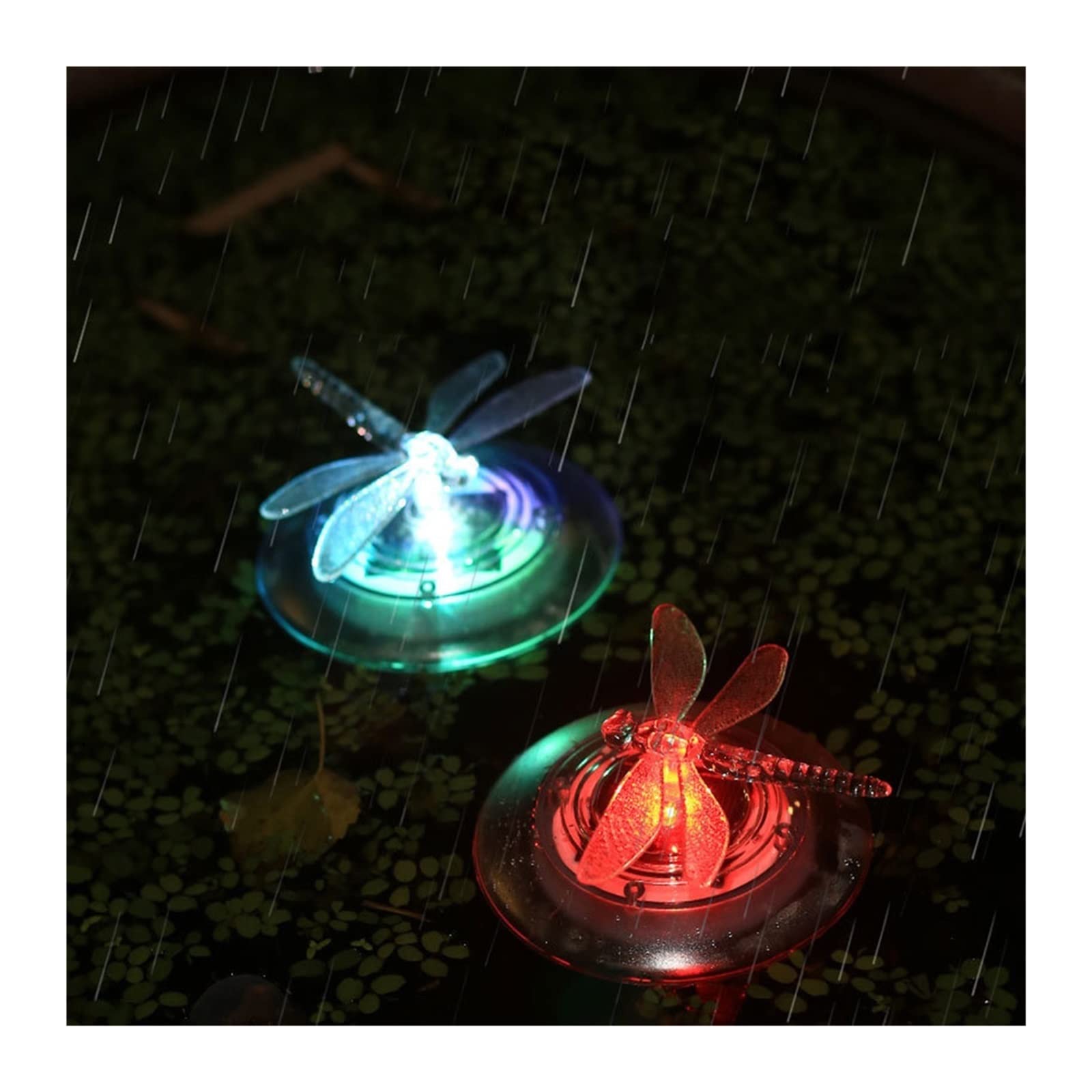 Luce solare galleggiante a forma di libellula Piscina a farfalla notturna Lampada a subacquea Illuminazione da esterno con fontana giardino Basso Consumo Energetico(Butterfly,3PCS)