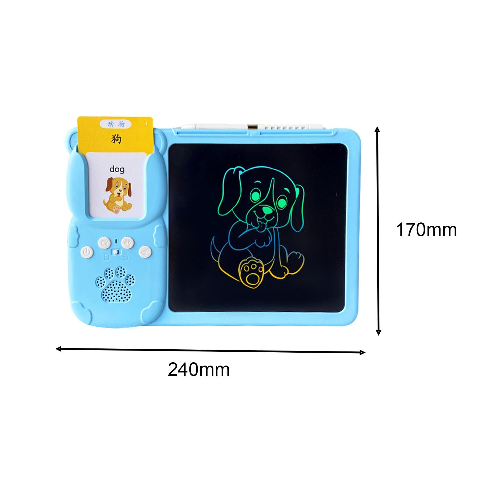 Generic Tavoletta Grafica 2 in 1 con Lavagna per Scrivere E Disegnare, Giocattolo per Bambini Dai 2 Ai 6 Anni. Un'ottima Idea Regalo, Blu con 255 carte, Taglia unica