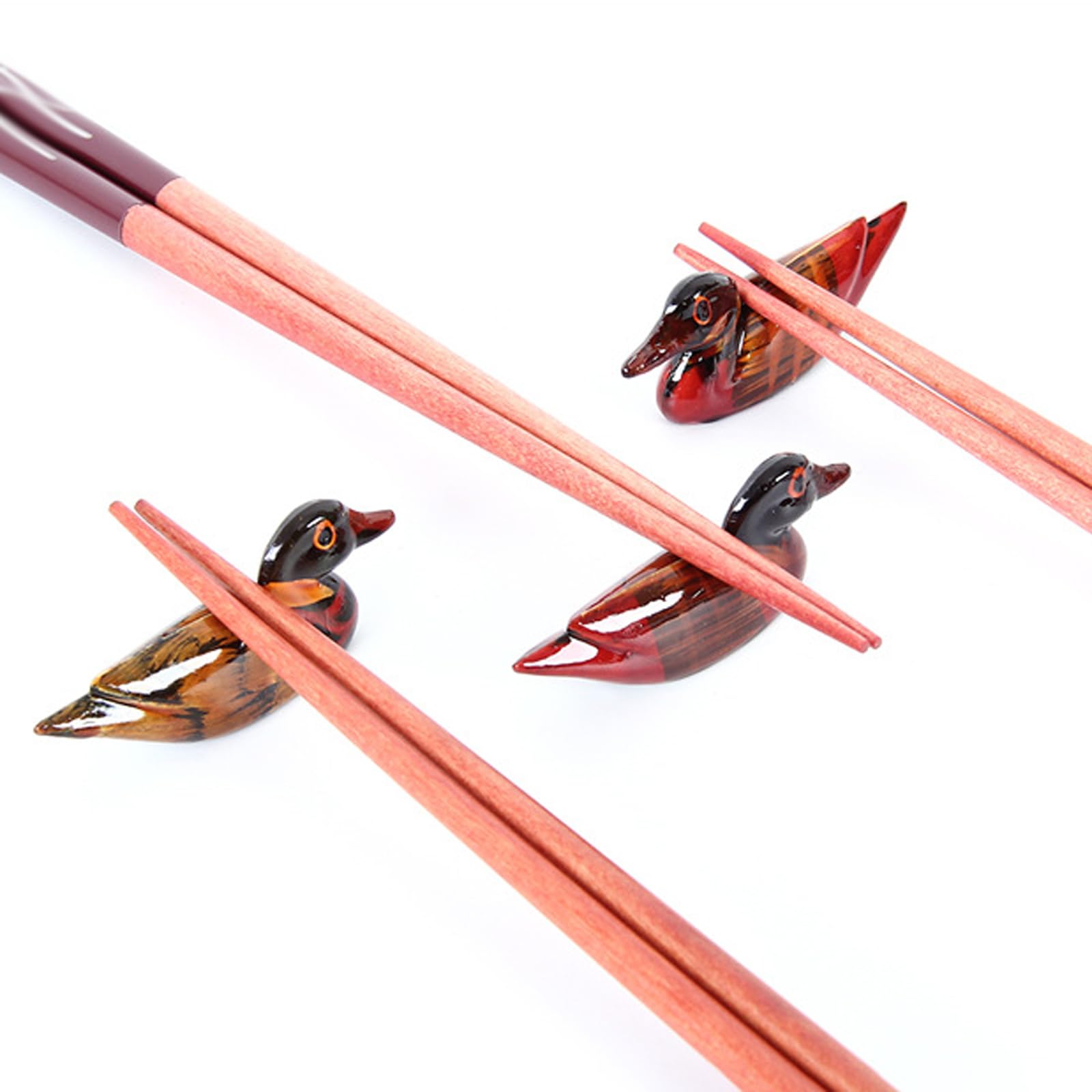 Repose-Baguettes, Support en résine, cuillère Chinoise Mignonne, réutilisable, décoration de Bureau, Canards Mandarins
