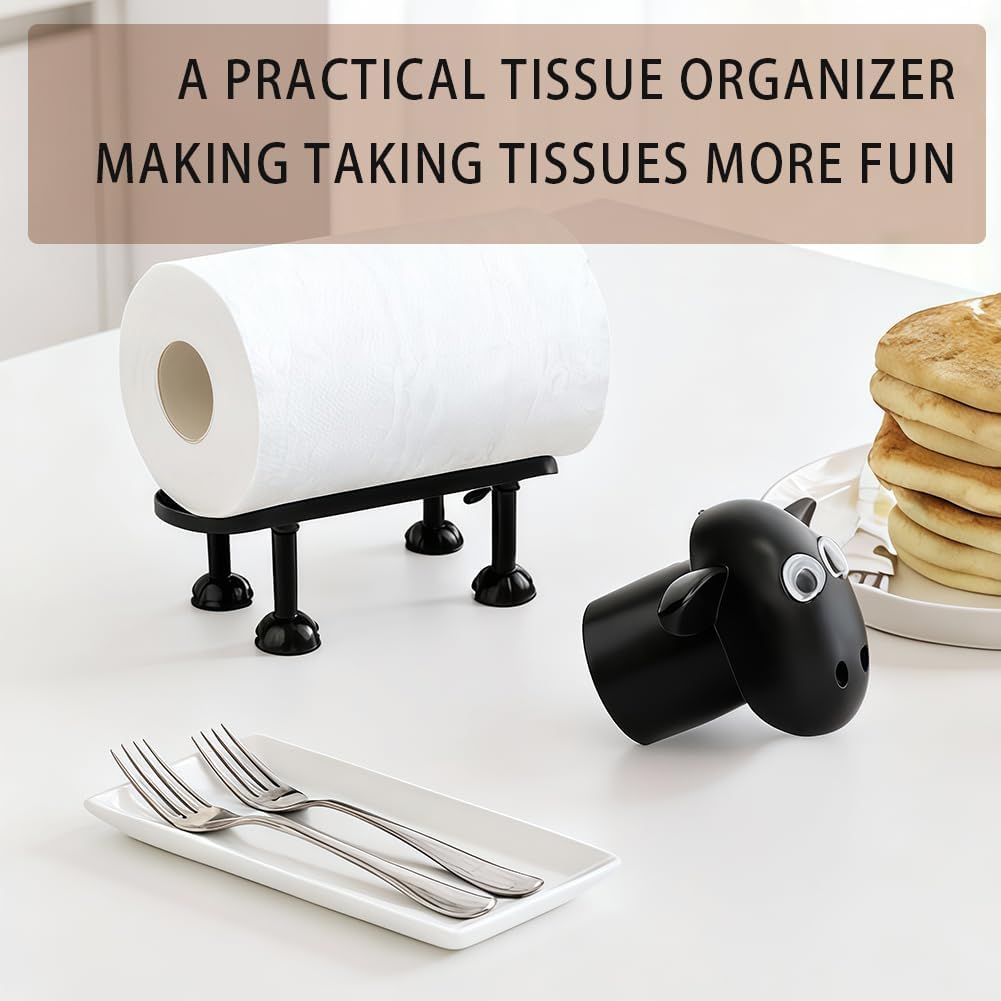 3-Pack Sheep Toilet Paper Holder Stand, Freestanding Plastic Toilet Roll Holder Set for Bathroom Decor Storage, Novelty Countertop Stand & Fun Housewarming Gift (Holds 3 Rolls Total)