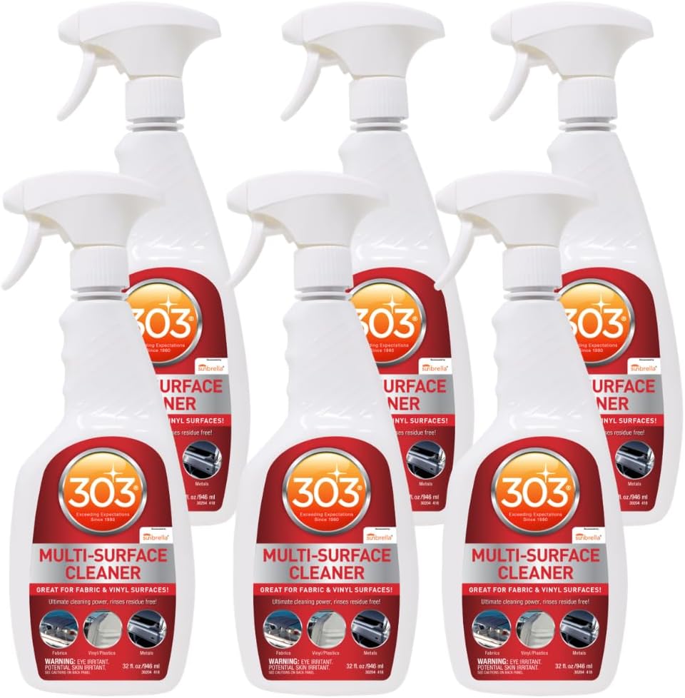 303 Multi-Surface Cleaner - Safely Cleans All Water Safe Surfaces - Ultimate Cleaning Power - Rinses Residue Free - Recommended By Sunbrella, 32 fl. oz. (30204-6PK)