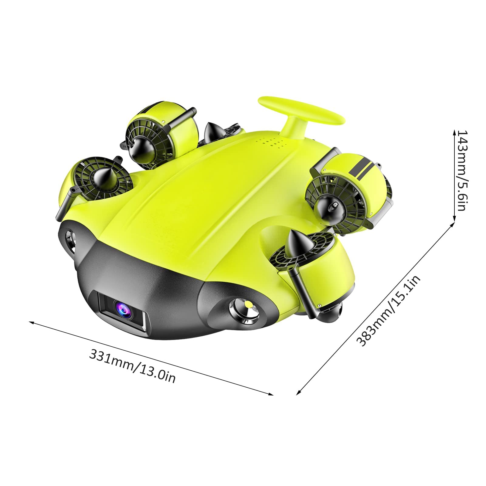 Drone subacqueo, Ecoscandaglio subacqueo subacqueo, Movimento omnidirezionale ROV Telecamera 4K UHD, Angolo ultra grandangolare, Blocco posturale, Cuffia VR Controllo in tempo reale, Rallentatore