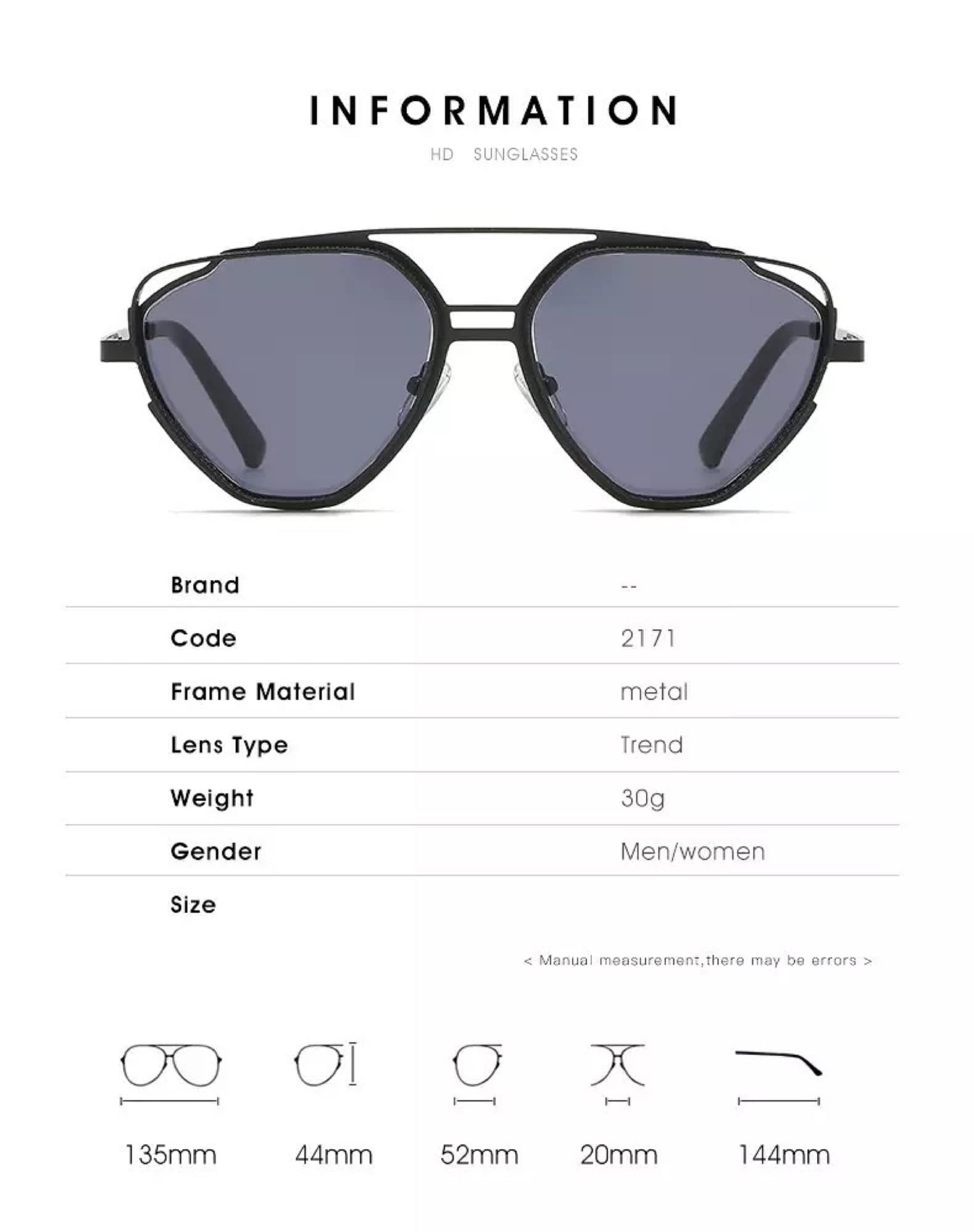 AUGEN Gafas de sol unisex estilo piloto retro vintage con protección UV400, tamaño mediano (negro 3, 124)
