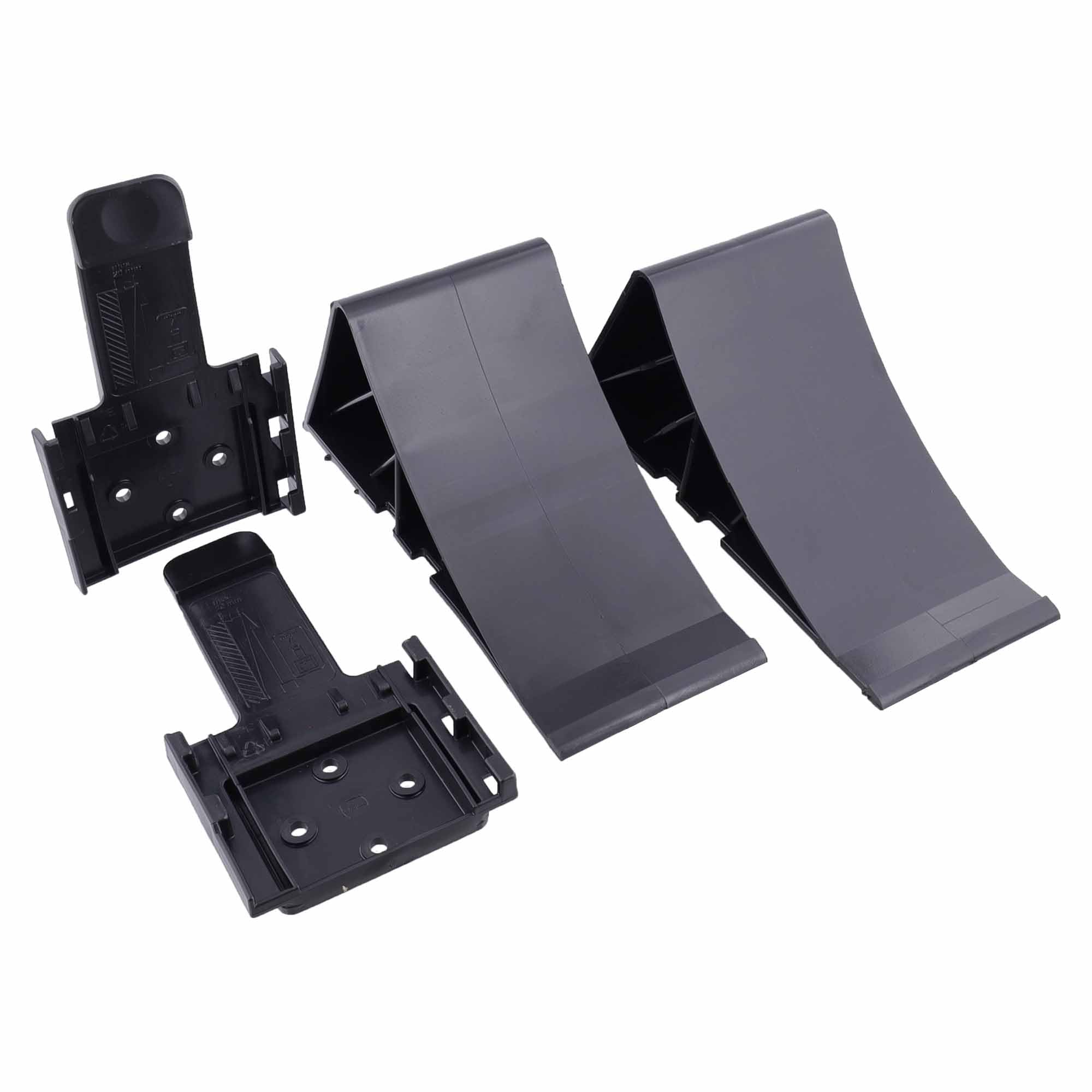 The Drive | Unterlegkeile Set (2 Stück) mit Halter | Schwarz | Bis 1600 kg | Bremskeile für Anhänger, Wohnwagen & PKW