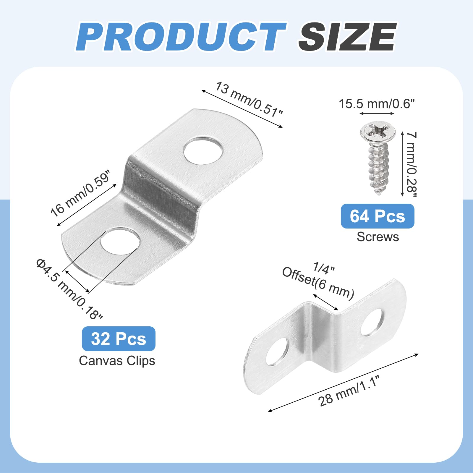 PATIKIL 1/4" Offset Canvas Clips - Image 2