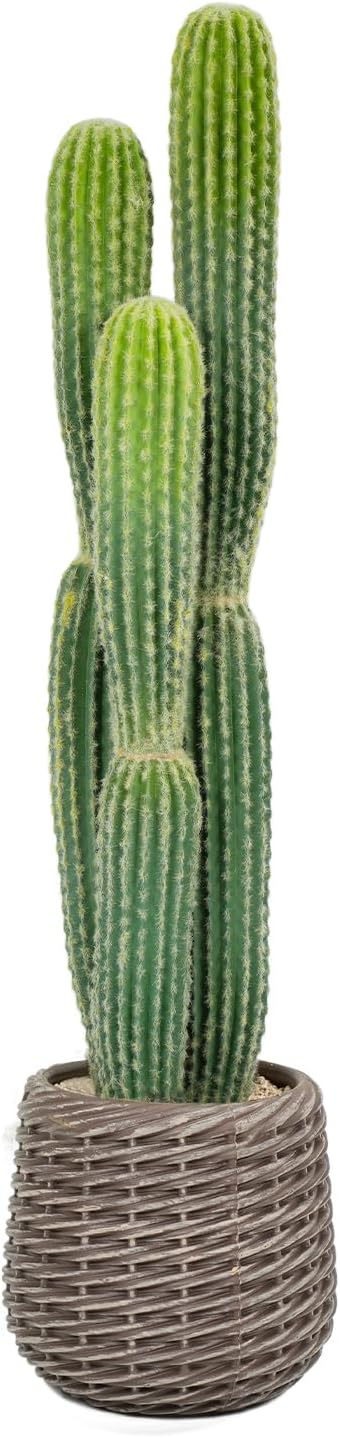 2.5ft Artificial Cactus Plants Outdoor, Tall Fake Cacti Plant in Brown Pot, Faux Floor Plant for Home Office Hotel Indoor Patio Balcony or Garden Desert Decor