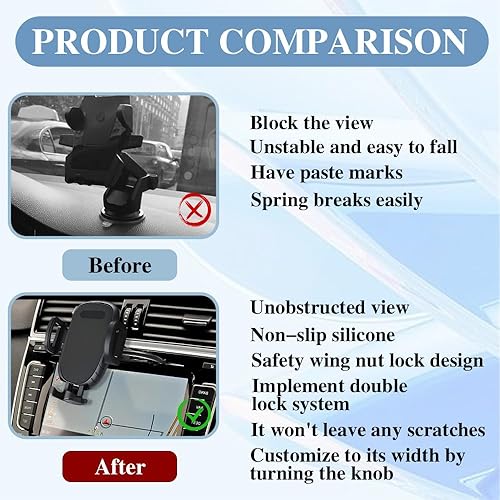 Miniatura 6 de Soporte universal para teléfono de automóvil, soporte universal para teléfono de ventilación de automóvil, parabrisas y teléfono celular, soporte de