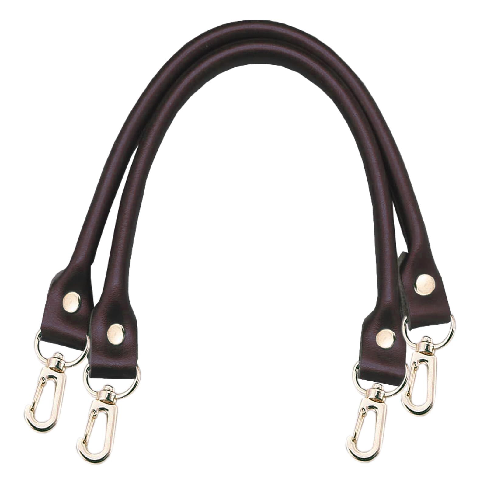 TYYCKJ 2 pcs Leather Bag Handles Leather Purse Strap Replacement Top-Handbag, Dark Brown Purses Straps,Cowhide Leather Purse Handles, Genuine Leather Handles