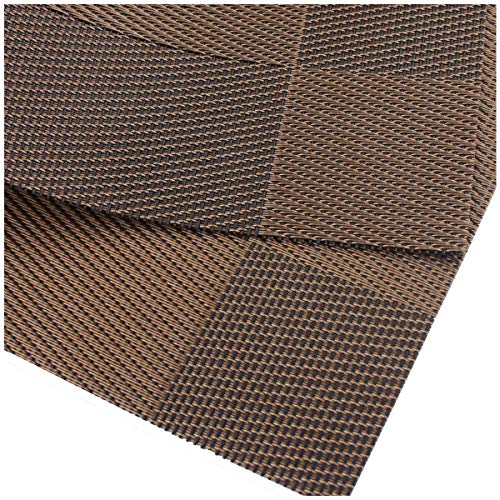 Image of OXSAM Placemats, Heat Insulation Non-Slip Vinyl mats, Stain-Resistant Tablemats for Home and cafe Dining Table Decor (Brown, Pack of 8)