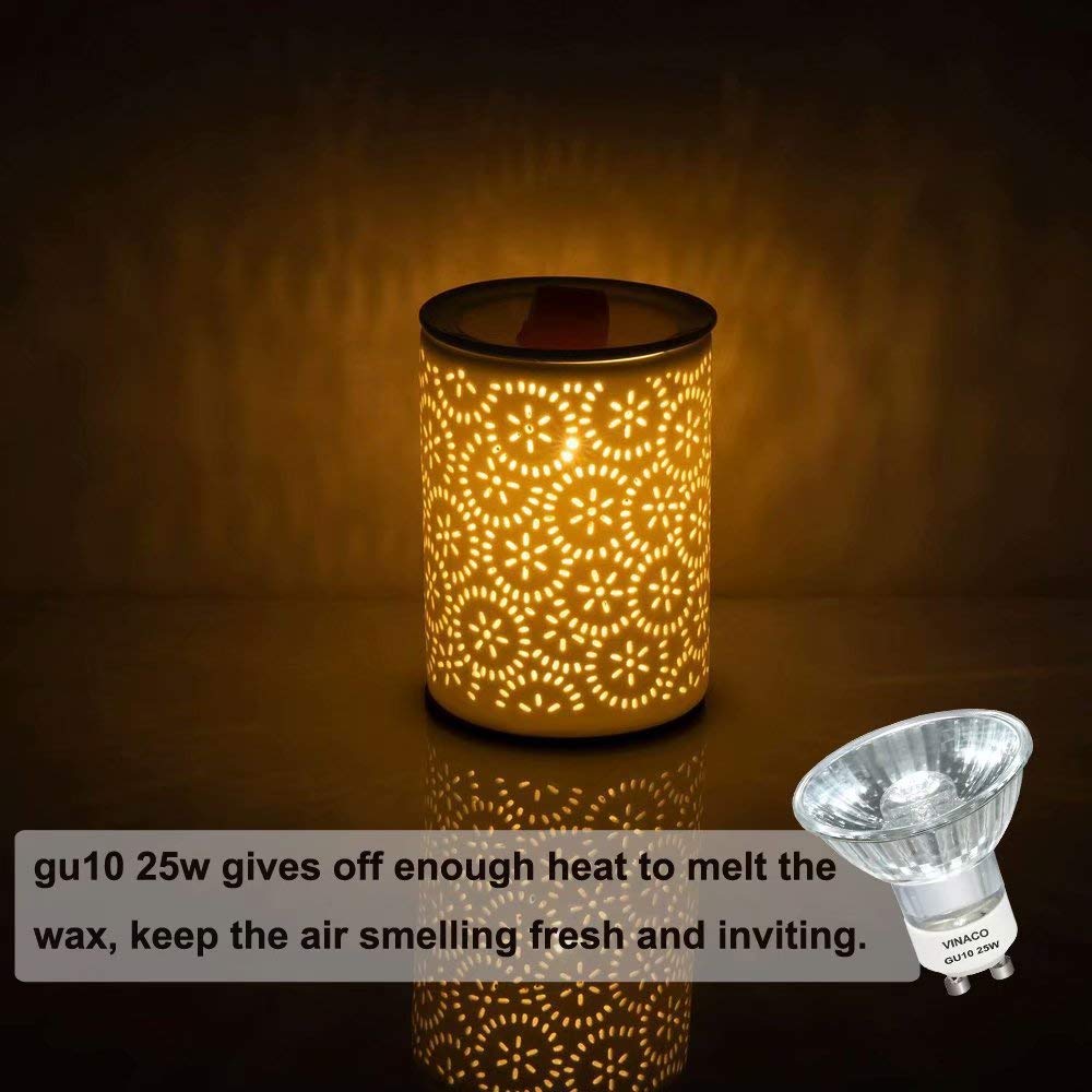 Vinaco NP5 GU10 120V 25W Bulb Candle Warmer, 6 Pack Gu10 C 120v 25w Replacement For Wax Burner