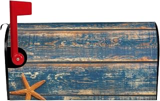 Old Wooden Starfish Summer Mailbox Covers Magnetic Letter Post Box Cover Wrap Welcome Mailbox Wraps Letter Box Cover Magnetic Mailbox Cover for Garden Yard Outdoor Decor 21x18 in