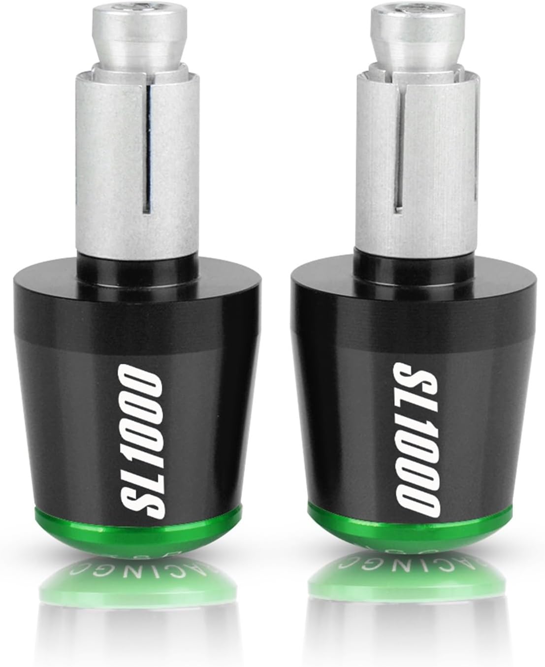 Universal for Aprilia SL1000 Falco 1999 2000 2001 2002 2003 2004 Motorcycle Handle Bar Ends Handlebar Grips Cap Anti Vibration Silder Plug(Color:Silver Black)